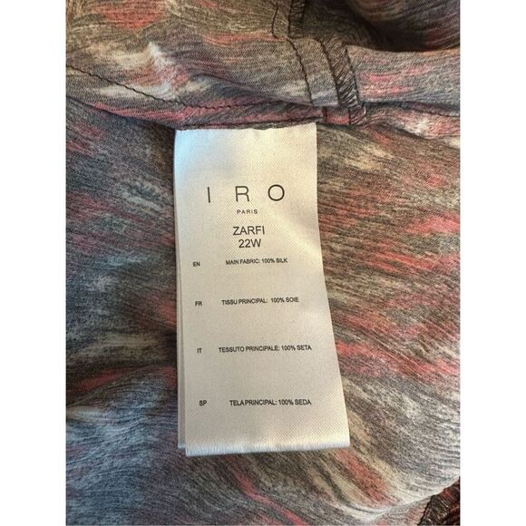 IRO Paris Center-Twist Paisley Silk Blouson Top Size 44 Large - Picture 11 of 11